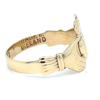 Vintage 9ct Yellow Gold Traditional Claddagh Ring
