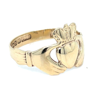 Vintage 9ct Yellow Gold Traditional Claddagh Ring