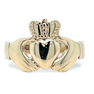 Vintage 9ct Yellow Gold Traditional Claddagh Ring