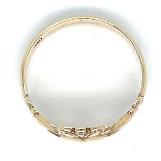 Vintage 9ct Yellow Gold Gents Classic Claddagh Ring