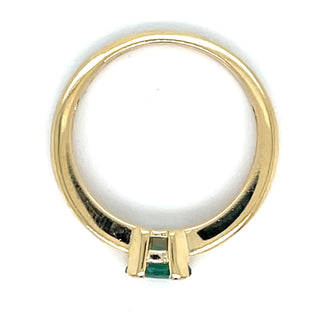 Vintage 18ct Yellow Gold Oval Emerald and Diamond Ring