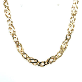 Vintage 9ct Yellow Marina Figaro Chain Necklace