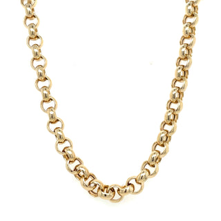 Vintage 9ct Yellow Gold Belcher Link Chain Necklace