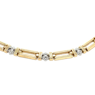 Vintage 9ct Gold Two Tone Semi Solid Gate Necklace