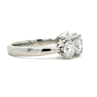 Platinum 2ct Lab Grown Five Stone Eternity Ring