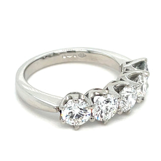Platinum 2.01ct Lab Grown Five Stone Eternity Ring