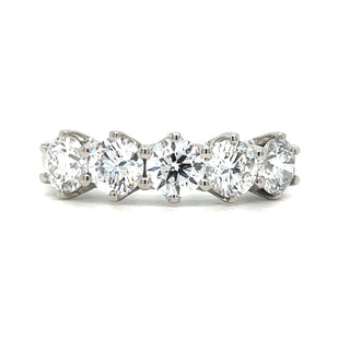 Platinum 2.01ct Lab Grown Five Stone Eternity Ring