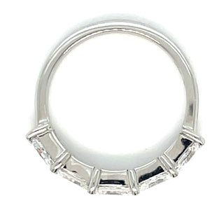 Platinum 1.81ct Lab Grown Five Stone Radiant Cut Eternity Ring