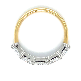 18ct Yellow Gold and PLatinum Head 1.87ct Lab Grown Five Stone Radiant Cut Eternity Ring