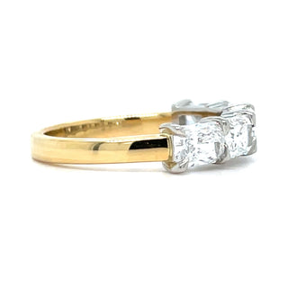 18ct Yellow Gold and PLatinum Head 1.87ct Lab Grown Five Stone Radiant Cut Eternity Ring