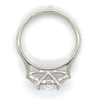 Flossie - Platinum Laboratory Grown 1.88ct Oval Diamond With Trillion Side Stone Engagement Ring