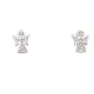 Sterling Silver cz Angel Earrings