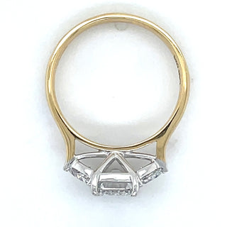 Saige - 18ct Yellow Gold 2.47ct Laboratory Grown Emerald Cut Diamond & Trillion Side Stone Engagement Ring