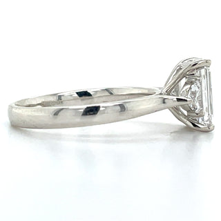 Wren - Platinum 2.47ct Laboratory Grown Emerald Cut Diamond & Trillion Side Stone Engagement Ring