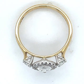 Beverly - 18ct Yellow Gold 1.33ct Laboratory Grown Marquise Halo With Round Side Stone Engagement Ring