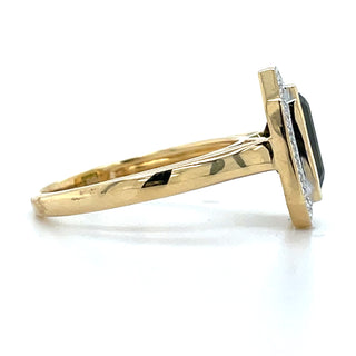 18ct Yellow Gold 2.55ct Earth Grown Green Tourmaline & 0.18ct Diamond Ring