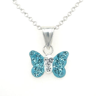 Sterling Silver Pretty Blue Butterfly Necklace
