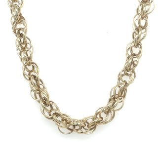 Vintage 9ct Yellow Gold Birdcage Weave 22” Chain