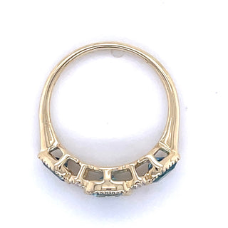 9ct Yellow Gold Earth Grown 1.59ct Blue Topaz & 0.06ct Diamond Ring