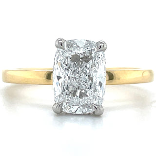 Ariana - 18ct Yellow Gold 1.67ct Laboratory Grown Cushion Solitaire Diamond Engagement Ring With Hidden Halo