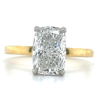 Ariana - 18ct Yellow Gold 2.18ct Laboratory Grown Cushion Solitaire Diamond Engagement Ring With Hidden Halo