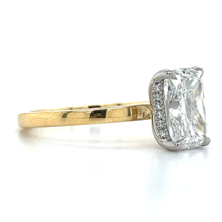 Ariana - 18ct Yellow Gold 2.15ct Laboratory Grown Cushion Solitaire Diamond Engagement Ring With Hidden Halo