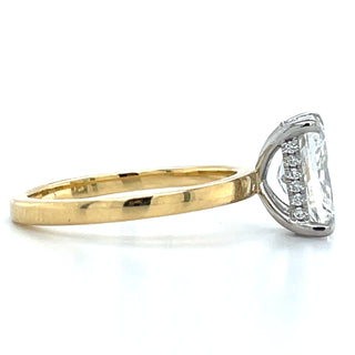 Ariana - 18ct Yellow Gold 2.15ct Laboratory Grown Cushion Solitaire Diamond Engagement Ring With Hidden Halo