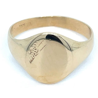 Vintage 9ct Yellow Gold Classic Oval Signet Ring