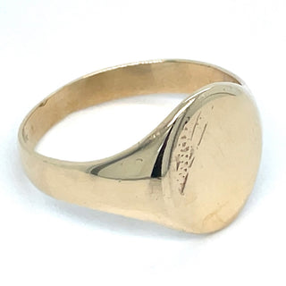 Vintage 9ct Yellow Gold Classic Oval Signet Ring
