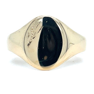 Vintage 9ct Yellow Gold Classic Oval Signet Ring