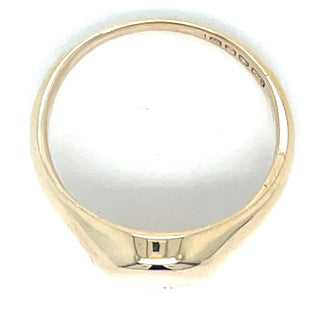 Vintage 9ct Yellow Gold Classic Engraved Oval Signet Ring