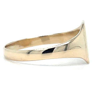 Vintage 9ct Yellow Gold Rectangular Detailed Signet Ring