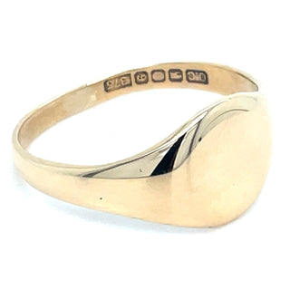 Vintage 9ct Yellow Gold Round Signet Ring