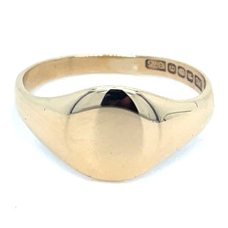 Vintage 9ct Yellow Gold Round Signet Ring