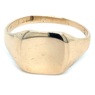 Vintage 9ct Yellow Gold Square Signet Ring
