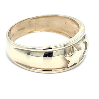 Vintage 9ct Yellow Gold Star and Moon Ring