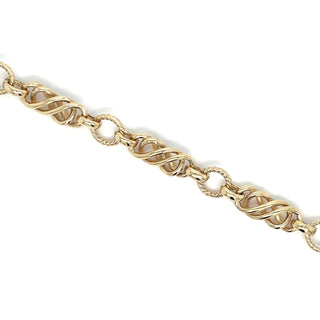 Vintage 9ct Yellow Gold Textured Ring and Knot Link Bracelet