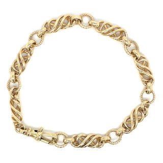 Vintage 9ct Yellow Gold Textured Ring and Knot Link Bracelet