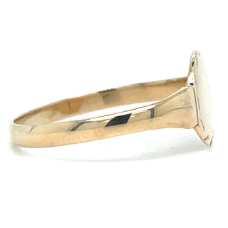 Vintage 9ct Yellow Gold Dainty Round Signet Ring