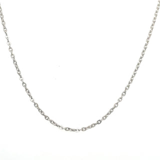 9ct White Gold Diamond Cut Oval Link Belcher Chain Necklace