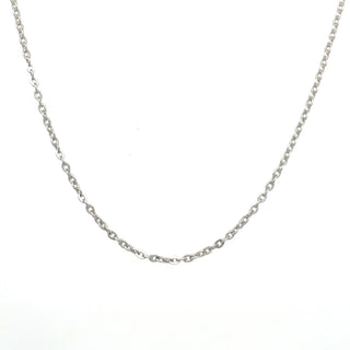 9ct White Gold Round Link Belcher Chain Necklace