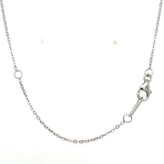 9ct White Gold Diamond Cut Oval Link Belcher Chain Necklace