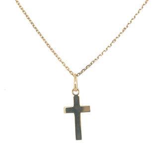 9ct Yellow Gold Plain Cross Necklace