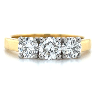 Leanna - 18ct Yellow Gold 1ct Three Stone Earth Grown Diamond Engagement Ring