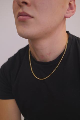 Gents CRIÚ Golden Spiga Necklace & Bracelet Bundle