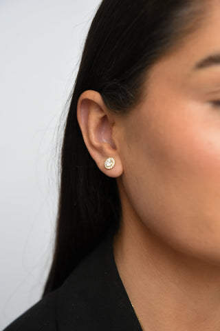 14ct Yellow Gold Laboratory Grown Diamond Halo Pendant & Earring Bundle