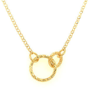Diamond Cut Interlocking Circle Golden Necklace