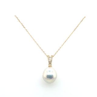 9ct Yellow Gold Pearl And Cz Pendant