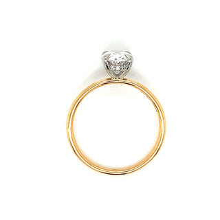 Joy - 18ct Yellow Gold 1.62ct Laboratory Grown Oval Solitaire with Hidden Halo