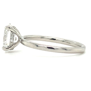 Valeria - Platinum 1.29ct Laboratory Grown Oval Solitaire with Hidden Halo